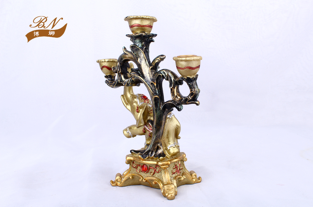 Resin Crafts European Gold Elephant-Type Candlestick Decoration Living Room TV Cabinet Wine Cabinet Creative Home Decorations Resin Crafts European Gold Elephant-Type Candlestick Decoration Living Room TV Cabinet Wine Cabinet Creative Home Decorations