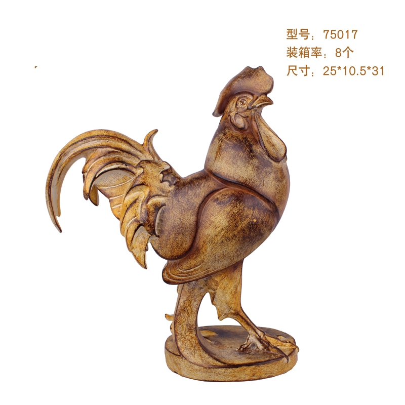 Resin Crafts Auspicious Ruyi Auspicious Rooster Decoration Home Living Room TV Cabinet Entrance Decoration Gift Decoration