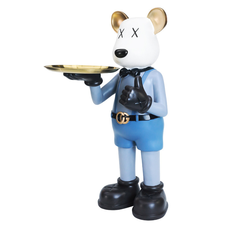 Light Luxury Violent Bear Decoration Creative Tray Decorative Resin Crafts Home Ornament Living Room Large Floor Ornaments