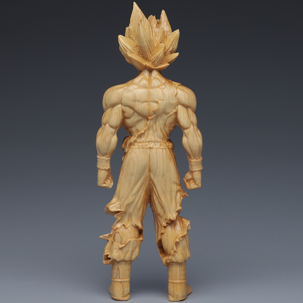Wood Carving Dragon Ball Saiyan Said Wukong Small Ornaments Crafts Antique Shelf TV Cabinet Desktop Furnishings