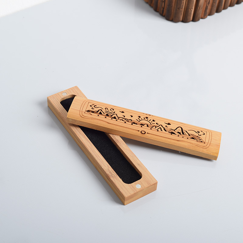 Bamboo Wood Incense Box Backflow Incense Burner Hollow Carving Crafts Chinese Retro Sandalwood Agarwood Aroma Burner Customization