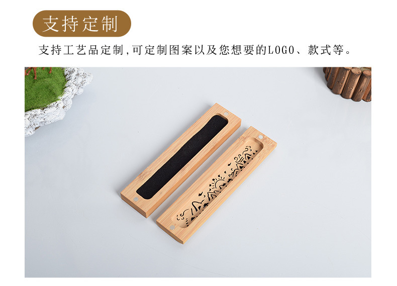 Bamboo Wood Incense Box Backflow Incense Burner Hollow Carving Crafts Chinese Retro Sandalwood Agarwood Aroma Burner Customization