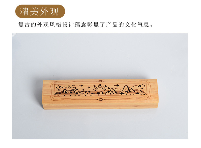 Bamboo Wood Incense Box Backflow Incense Burner Hollow Carving Crafts Chinese Retro Sandalwood Agarwood Aroma Burner Customization