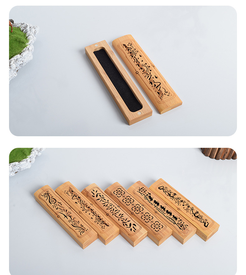Bamboo Wood Incense Box Backflow Incense Burner Hollow Carving Crafts Chinese Retro Sandalwood Agarwood Aroma Burner Customization
