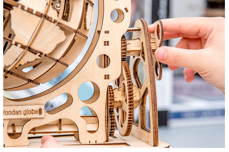 Simulation Ornaments 3D Assembly Earth Instrument Creative DIY Three-Dimensional Assembly Wood Crafts Mechanical Transmission Model Cross-Border Simulation Ornaments 3D Assembly Earth Instrument Creative DIY Three-Dimensional Assembly Wood Crafts Mechanical Transmission Model Cross-Border