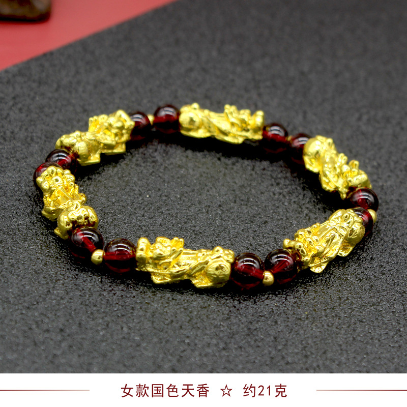 Imitation Obsidian Gilt Pixiu Bracelet Men's and Women's SixWord Proverb Buddha Beads Bracelet CrossBorder Sold Jewelry Imitation Obsidian Gilt Pixiu Bracelet Men's and Women's SixWord Proverb Buddha Beads Bracelet CrossBorder Sold Jewelry