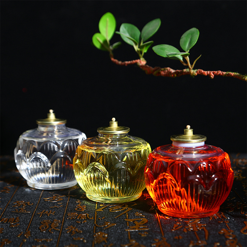 Yuyuan Liquid Butter Lamp Lamp for Buddha Worship Candle Lotus Lamp Buddhist Supplies Household Buddha Lotus Lantern