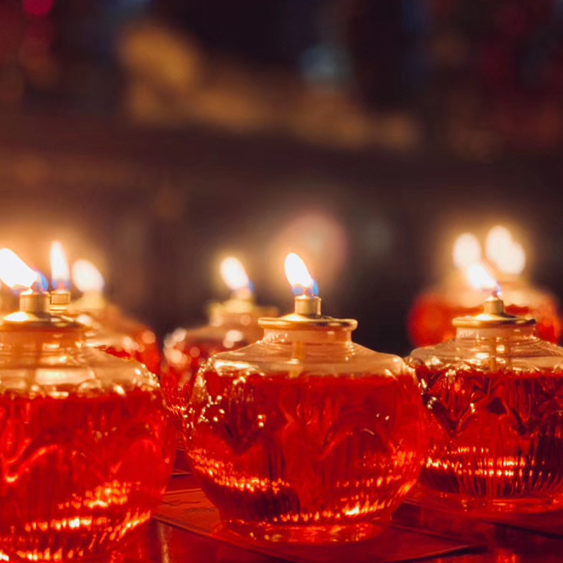 Yuyuan Liquid Butter Lamp Lamp for Buddha Worship Candle Lotus Lamp Buddhist Supplies Household Buddha Lotus Lantern