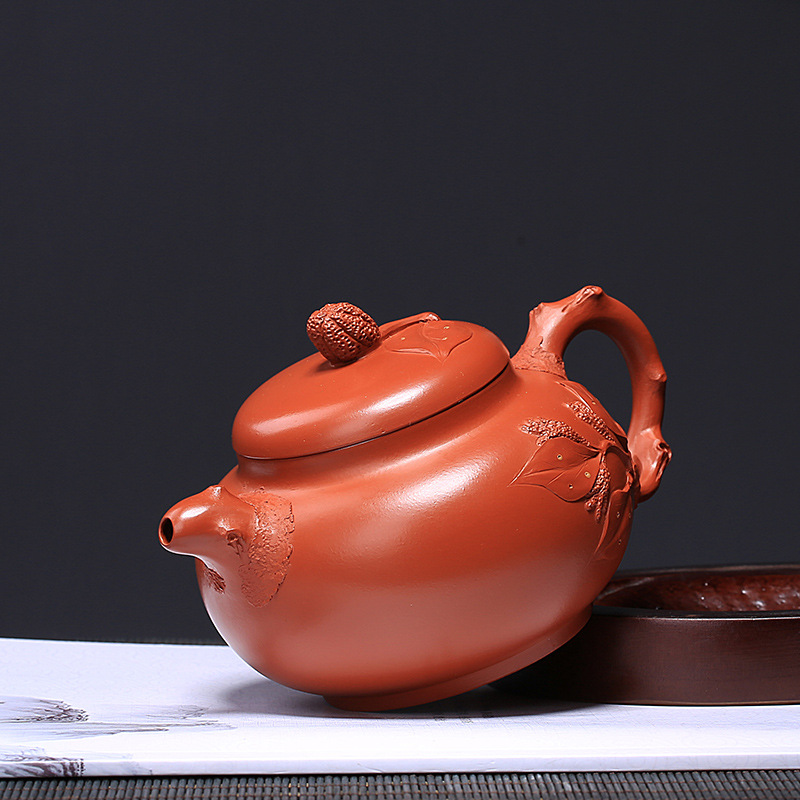 Yixing Raw Ore Purple Sand Teapot Generation Zhu Mud Buddha&#039;s Hand Pot Teapot High-Grade Tea Set 