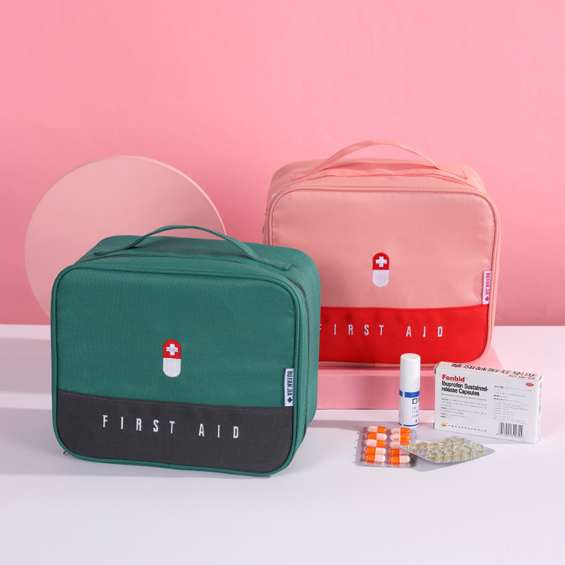 Color Matching Portable Travel Medicine Storage Bag Epidemic Prevention Bag Large Capacity First Aid Kits Emergency Bag Medicine Bag Medicine Box