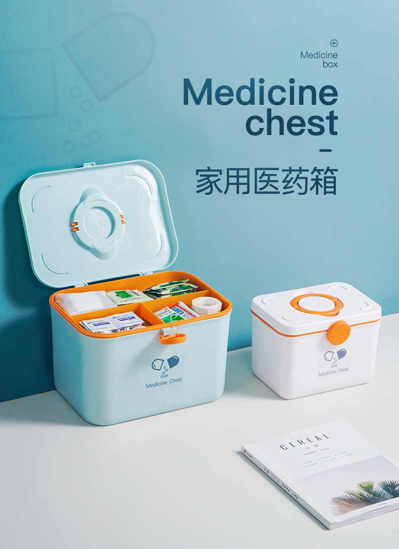 Household Storage Plastic Medicine Cabinet Multi-Layer Portable Medicine First Aid Kit Family Pack Medicine Storage Box Small Medicine Box
