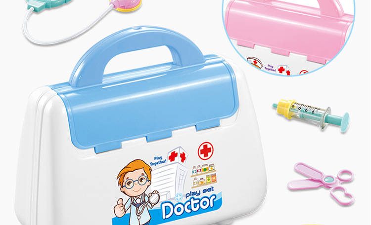 Children's Portable Medical Equipment Toy Box Stethoscope Injection First Aid Kit Doctor Playhouse Set Toys Wholesale Foreign Trade