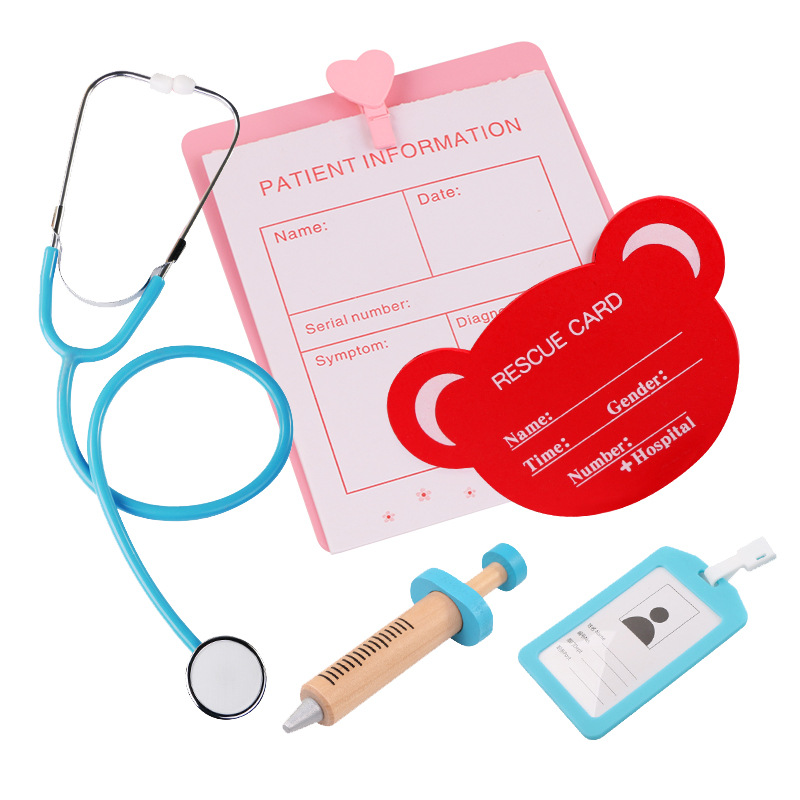 Children Play House Doctor Toy Set Educational Simulation Cloth Bag Medicine Box Simulation Nurse Injection First-Aid Kit