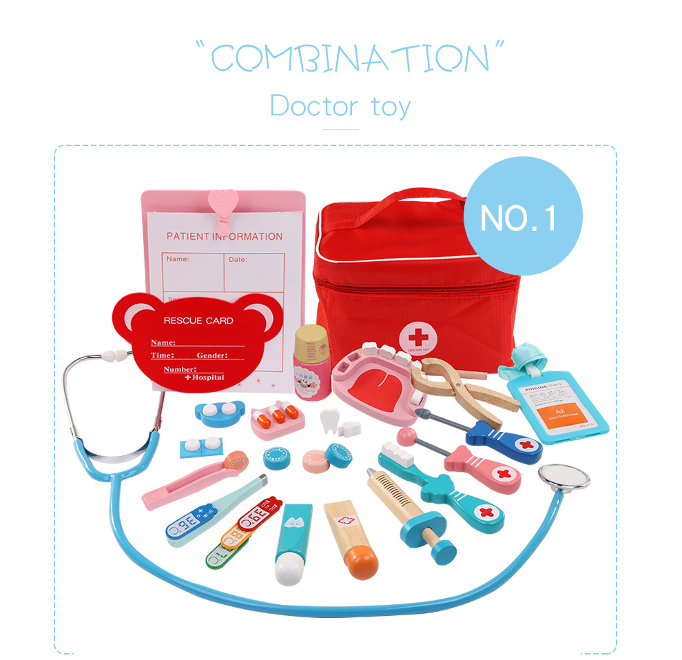 Children Play House Doctor Toy Set Educational Simulation Cloth Bag Medicine Box Simulation Nurse Injection First-Aid Kit
