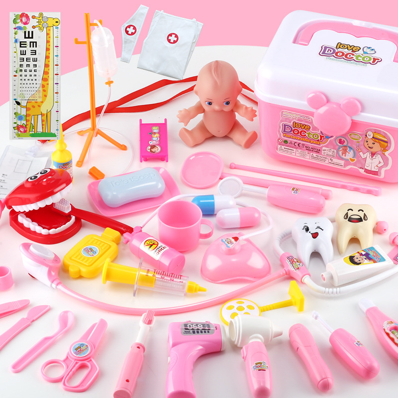 Children&#039;s Educational Playhouse Little Doctor Toy Set First Aid Kit Medicine Box Injection Small Nurse Simulation Stethoscope