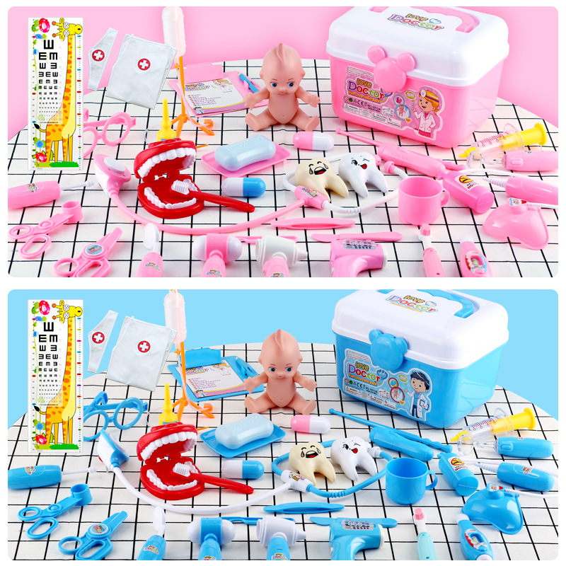 Children&#039;s Educational Playhouse Little Doctor Toy Set First Aid Kit Medicine Box Injection Small Nurse Simulation Stethoscope