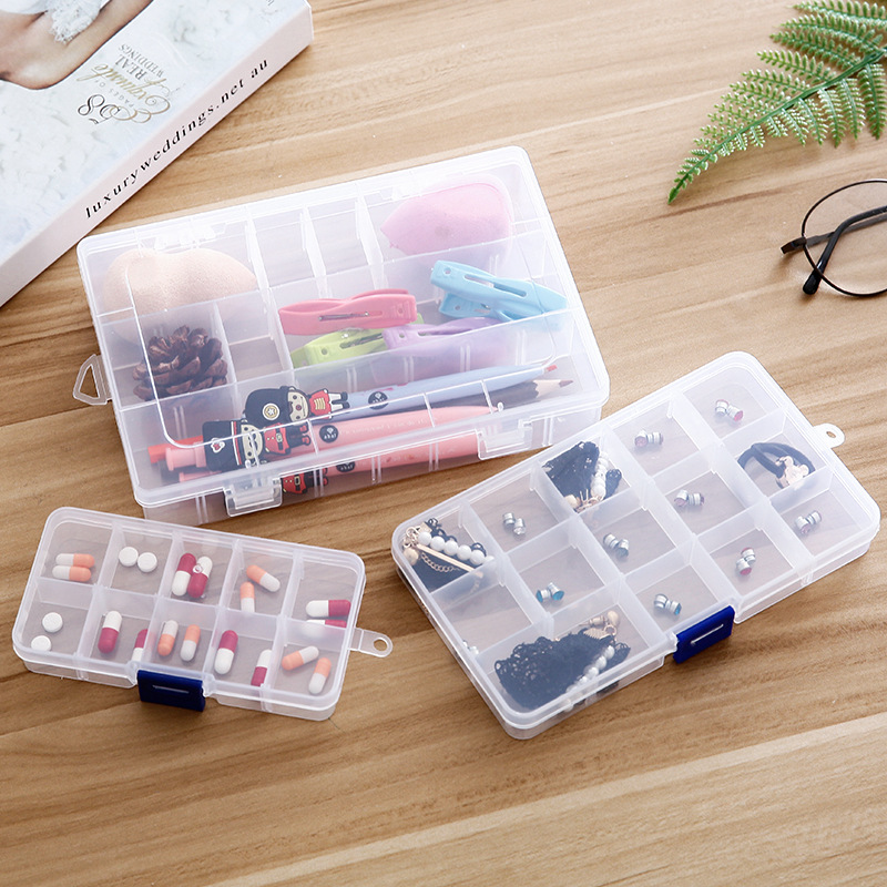 Detachable DIY Classification Transparent Mini Portable First-Aid Kit Travel Storage Box 10 Grid Jewelry Box Finishing Box