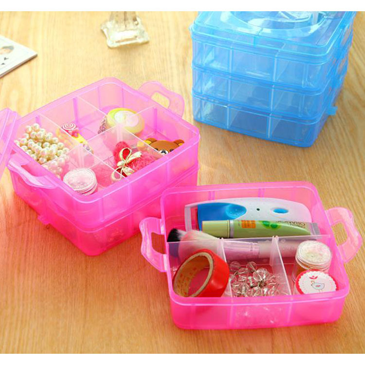 Detachable DIY Classification Transparent Mini Portable First-Aid Kit Travel Storage Box 10 Grid Jewelry Box Finishing Box