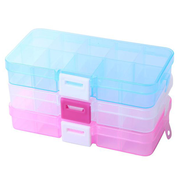Detachable DIY Classification Transparent Mini Portable First-Aid Kit Travel Storage Box 10 Grid Jewelry Box Finishing Box