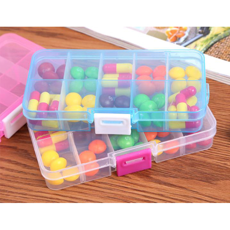 Detachable DIY Classification Transparent Mini Portable First-Aid Kit Travel Storage Box 10 Grid Jewelry Box Finishing Box