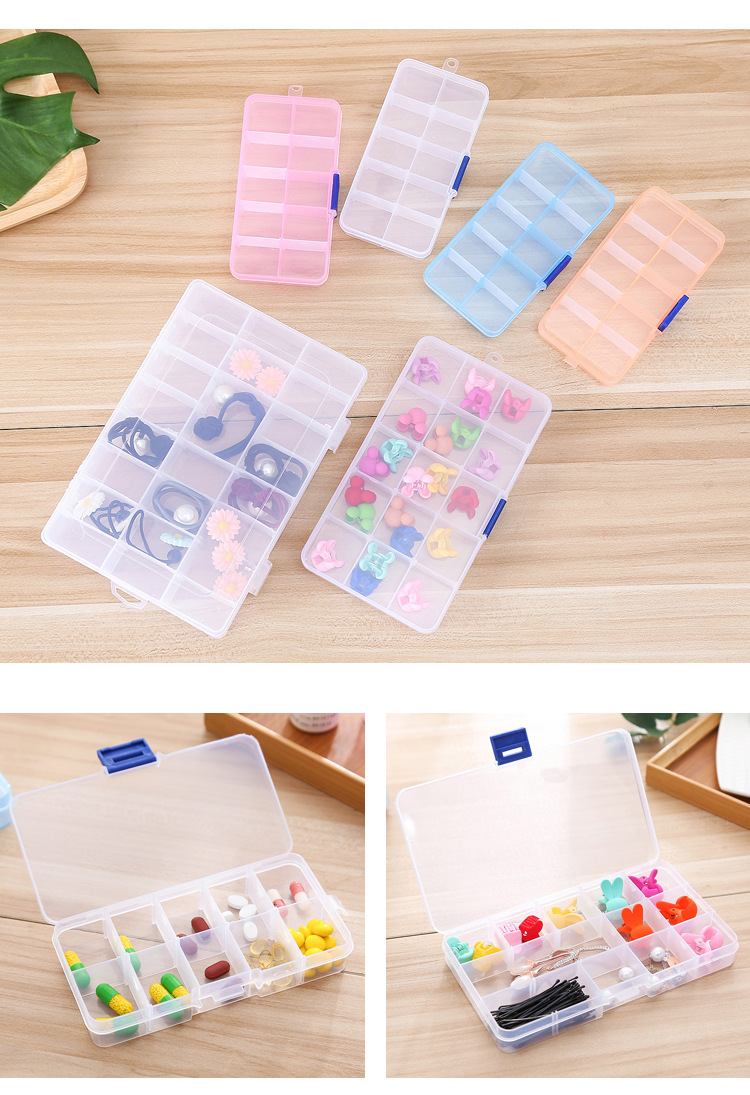 Detachable DIY Classification Transparent Mini Portable First-Aid Kit Travel Storage Box 10 Grid Jewelry Box Finishing Box