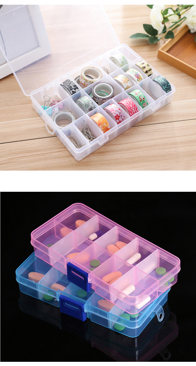 Detachable DIY Classification Transparent Mini Portable First-Aid Kit Travel Storage Box 10 Grid Jewelry Box Finishing Box