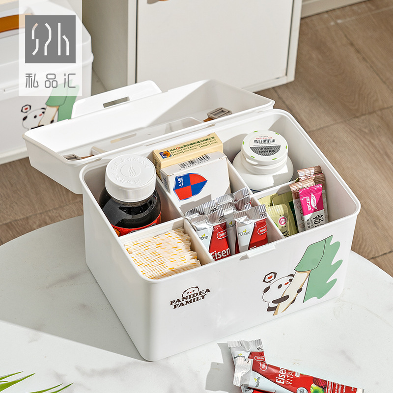 Household Medicine Box Small Plastic Medicine Storage Box Student Dormitory Portable First-Aid Kit Baby Goods Storage Box