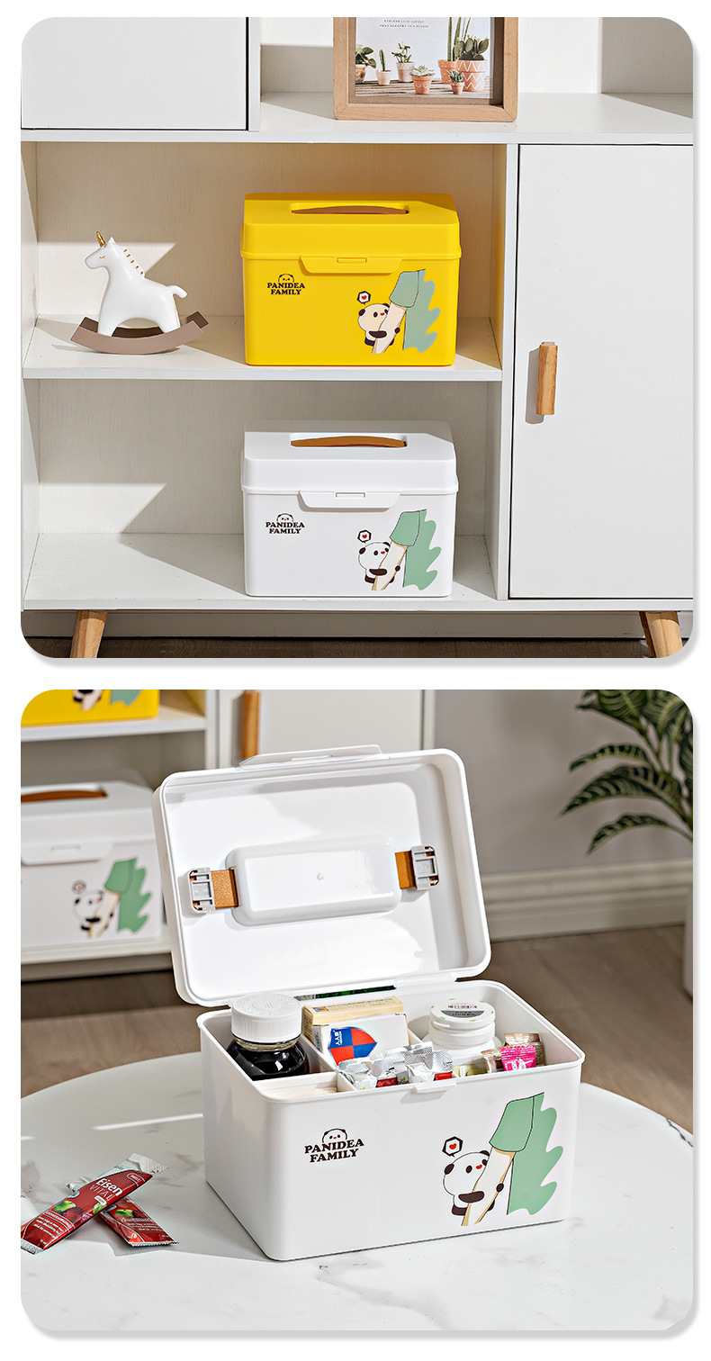 Household Medicine Box Small Plastic Medicine Storage Box Student Dormitory Portable First-Aid Kit Baby Goods Storage Box