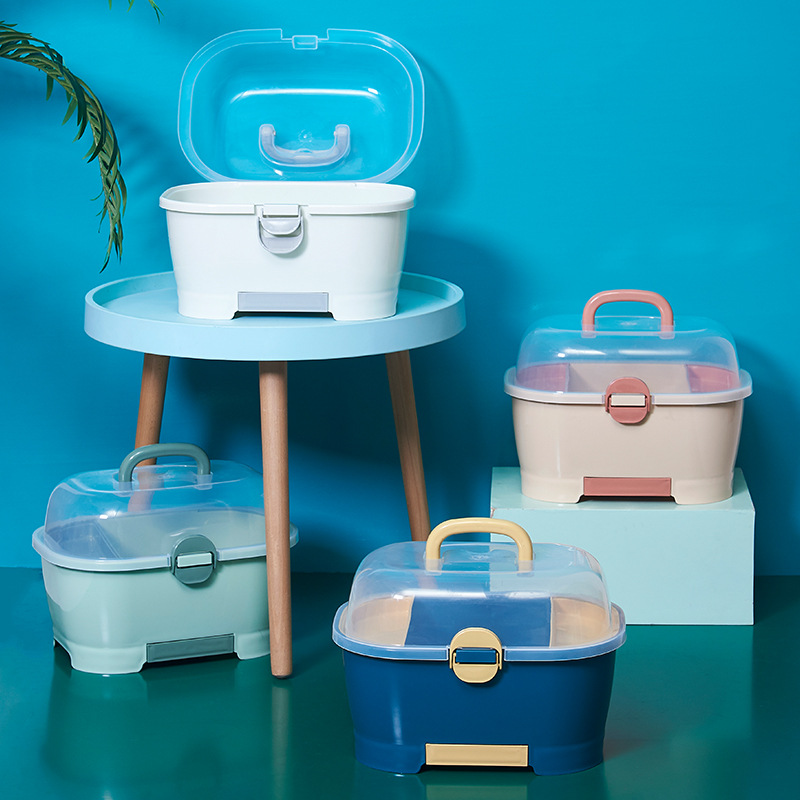 New Dustproof Large Capacity Medicine Storage Box Multi-Functional Layered Portable Medicine Box Household Emergency First Aid Kit