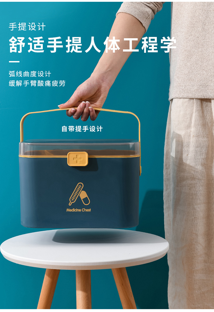 A113 Home Care Medicine Box Portable Large First Aid Medicine Box Household Plastic Medicine Cabinet Medicine Box Multi-Layer Medicine Storage Box