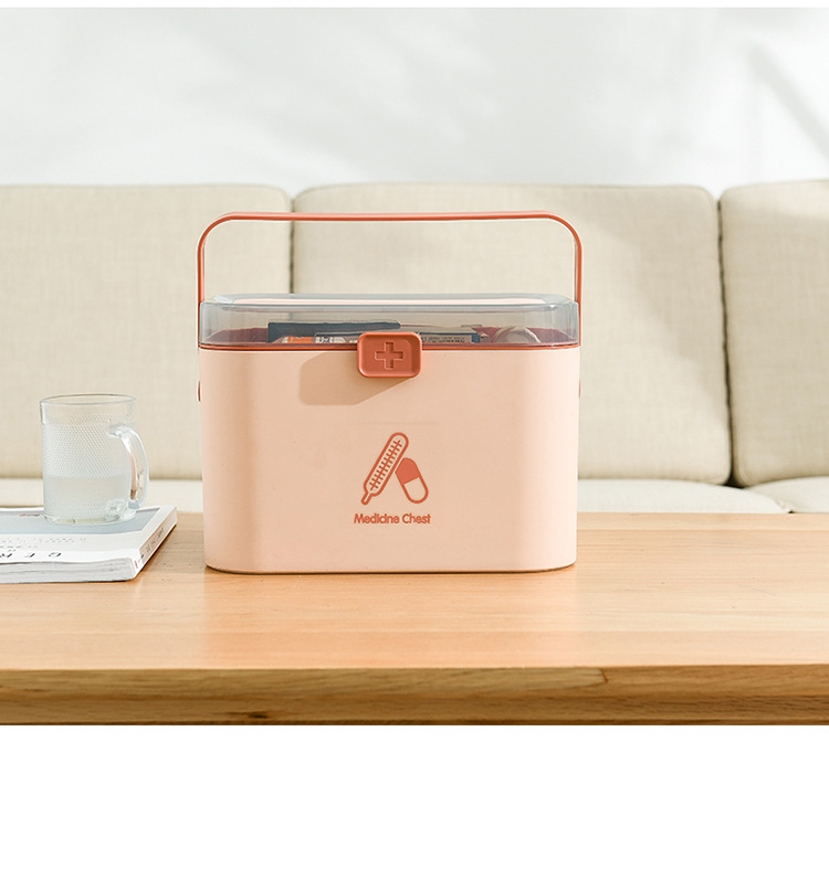 A113 Home Care Medicine Box Portable Large First Aid Medicine Box Household Plastic Medicine Cabinet Medicine Box Multi-Layer Medicine Storage Box