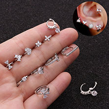 New 316L Stainless Steel Ring Otica Puncture Earrings Multifunctional Nasal Septum Lip Ring Cross-Border E-Commerce Foreign Trade Supply