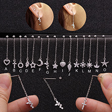 8-Color Snowflake Point Paint Ball C- Type Horseshoe Ring Nasal Septum Lip Ring Stainless Steel Piercing Ornaments Foreign Trade Cross-Border Electricity