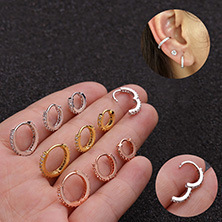 8-Color Snowflake Point Paint Ball C- Type Horseshoe Ring Nasal Septum Lip Ring Stainless Steel Piercing Ornaments Foreign Trade Cross-Border Electricity