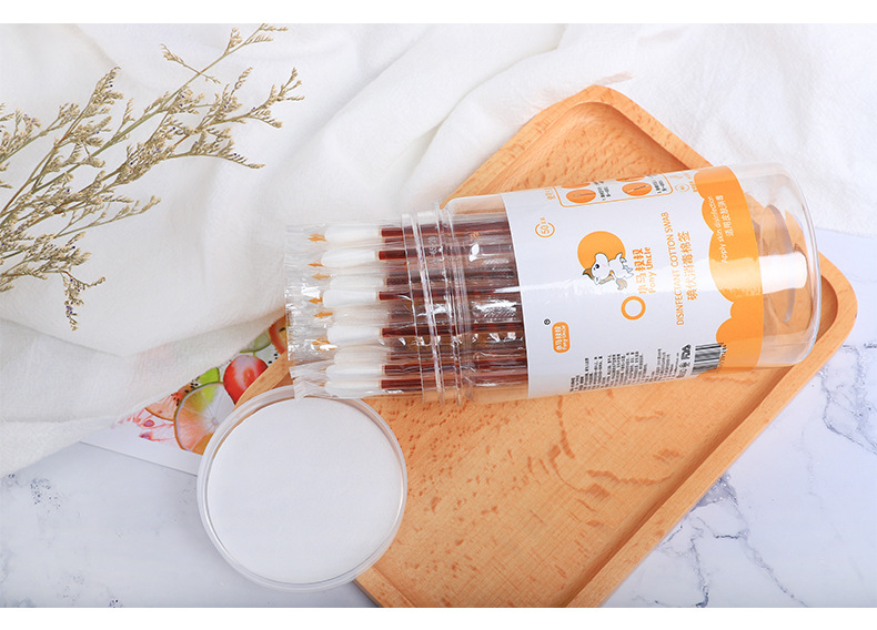 Two-Head Cotton Swabs Customized 50 Cylinder Medical Iodine Stick Disposable Supplies Disinfection Cleaning Wound Cotton Swab Stick