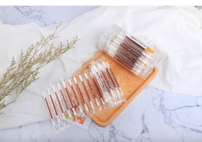 Two-Head Cotton Swabs Customized 50 Cylinder Medical Iodine Stick Disposable Supplies Disinfection Cleaning Wound Cotton Swab Stick