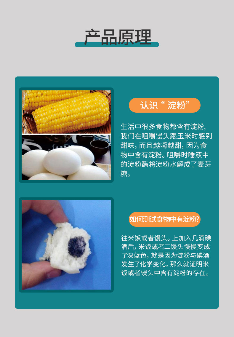 Starch and Iodine Biochemistry Experiment Model Teaching Aids Extracurricular Primary and Secondary School Students' Science Toys Invoicing Toys