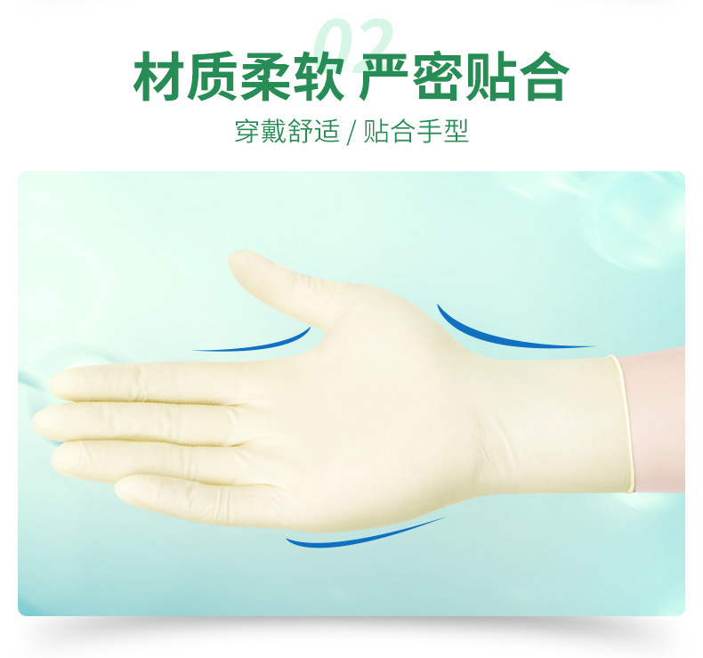 White Latex Inspection Gloves Powder-Free Bacteria-Proof Rubber Disposable Independent Packaging Medical Gloves for Foreign Trade