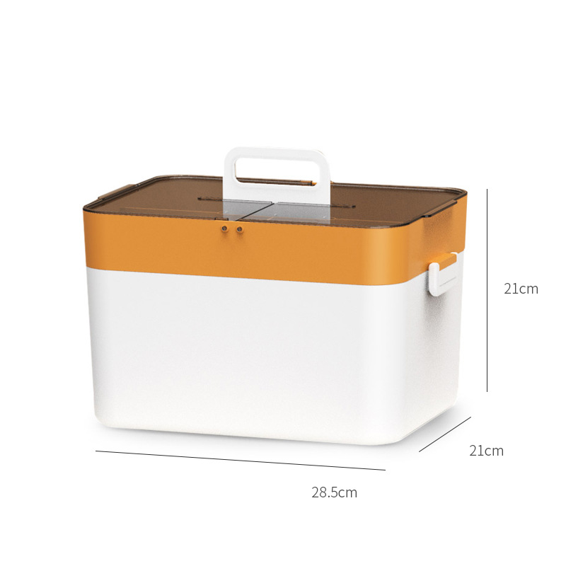 Household Drug Storage Portable Medicine Box Flip Plastic Small Medicine Box Household First Aid Double-Layer Medicine Box Medicine Box