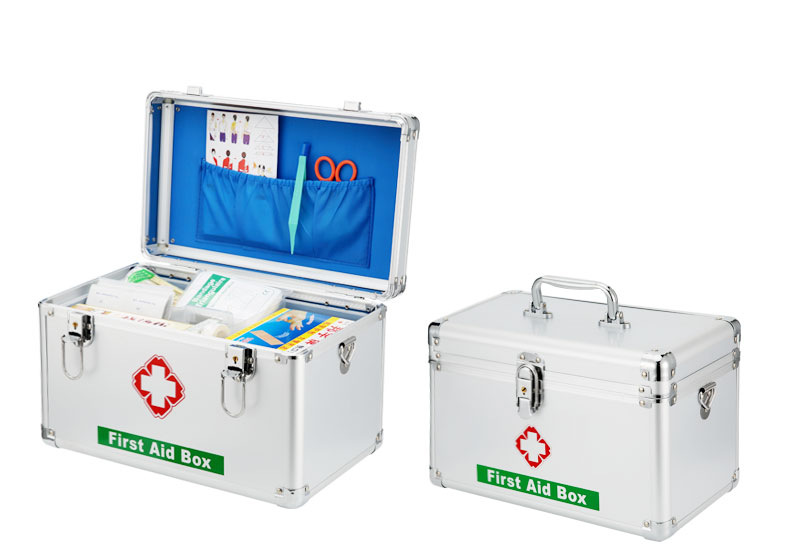 Aluminum Alloy Family Emergency First Aid Medicine Box Household Portable First-Aid Kit Set Drug Storage Metal Small Medicine Box
