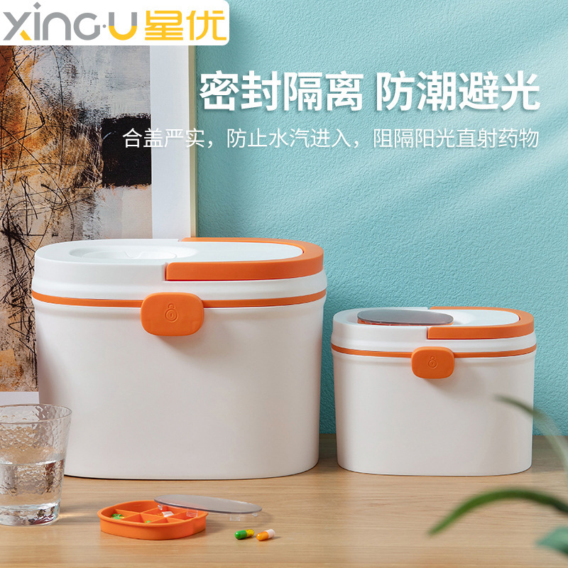 Xingyou Medicine Box Family Pack Emergency Medicine Box Drug Storage Portable Pill Box Multi-Layer Large Capacity First Aid First Aid Kit