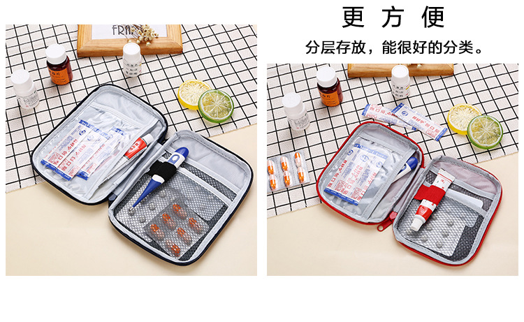 Business Trip Travel Household Portable First-Aid Kit Portable Small Herb Bag Storage Medicine First Aid Drug Package Factory Direct Sales