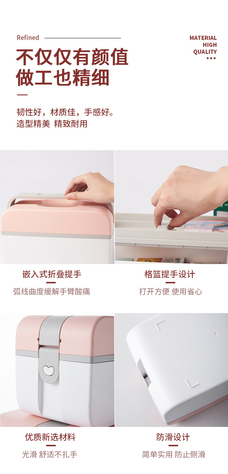 Household Medical Drug Storage Box Multi-Layer Compartment Medicine Box Portable Portable Medicine Organizing Storage Boxes Box
