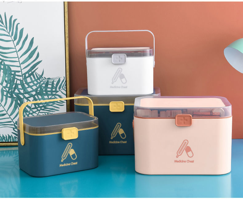 Family Medicine Box Multi-Functional Household First-Aid Kit Pill Box Multi-Layer Large Capacity Student Dormitory Drug Storage Boxes