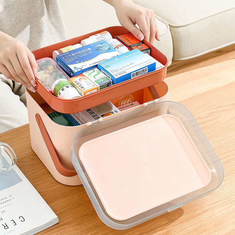 Family Medicine Box Multi-Functional Household First-Aid Kit Pill Box Multi-Layer Large Capacity Student Dormitory Drug Storage Boxes