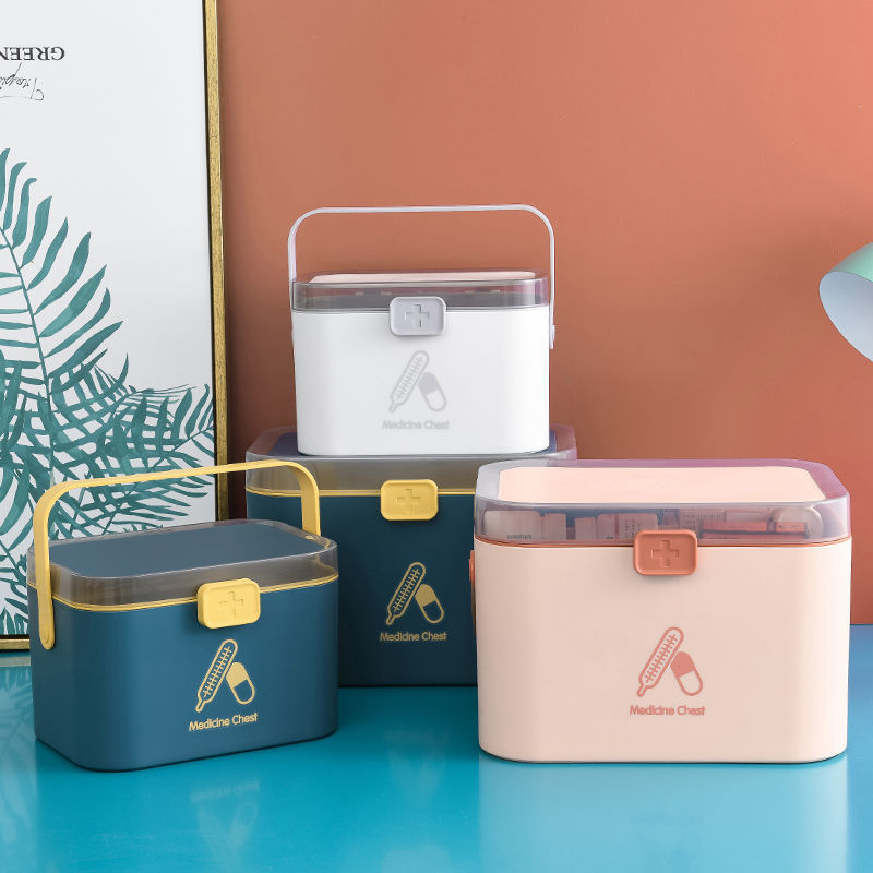 Family Medicine Box Multi-Functional Household First-Aid Kit Pill Box Multi-Layer Large Capacity Student Dormitory Drug Storage Boxes