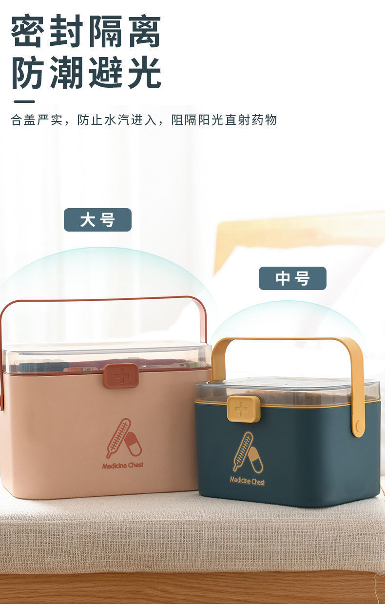 Family Medicine Box Multi-Functional Household First-Aid Kit Pill Box Multi-Layer Large Capacity Student Dormitory Drug Storage Boxes
