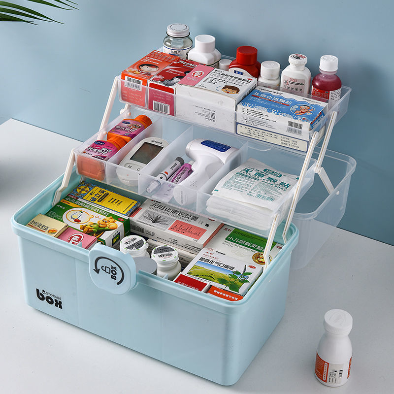 [Buy and Get Free] Family Medicine Box Household Small Medicine Box Drug Storage First-Aid Kit Baby Baby Children Medicine Box