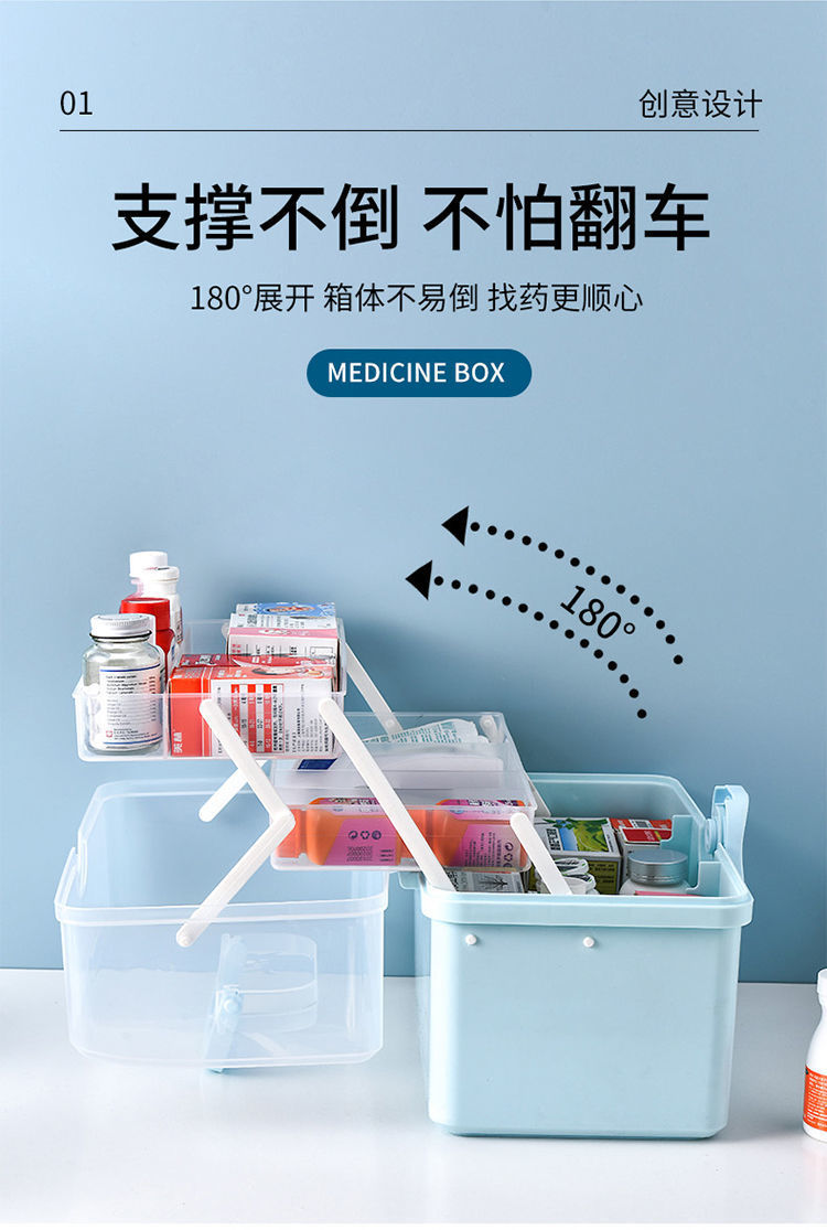 [Buy and Get Free] Family Medicine Box Household Small Medicine Box Drug Storage First-Aid Kit Baby Baby Children Medicine Box