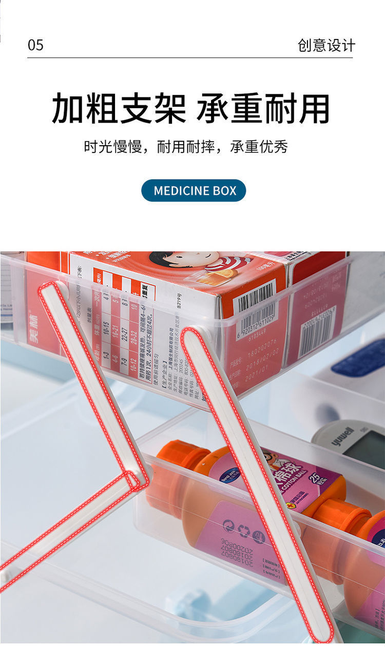[Buy and Get Free] Family Medicine Box Household Small Medicine Box Drug Storage First-Aid Kit Baby Baby Children Medicine Box